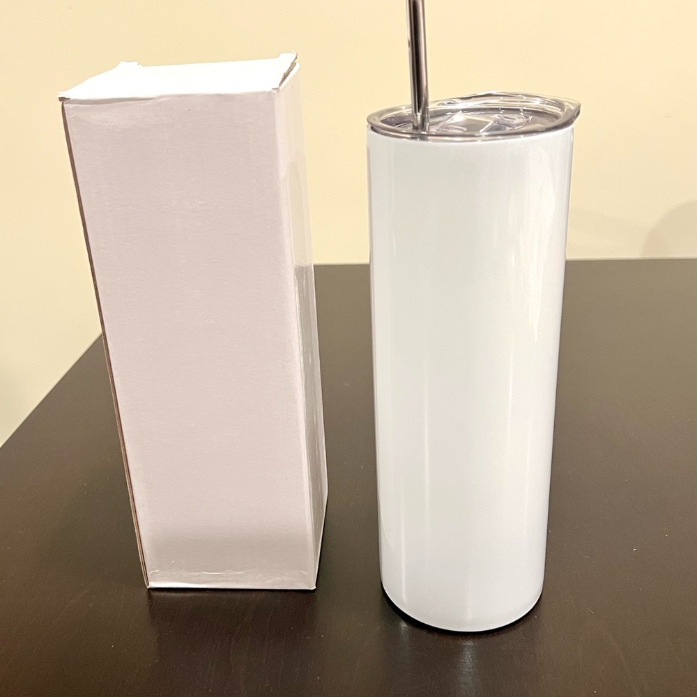 New White stainless steel tumbler water bottle skinny Sublimation for ho…